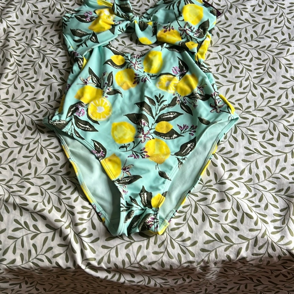 Adore Me Lemon Print One Piece Swimsuit - Yellow and Green